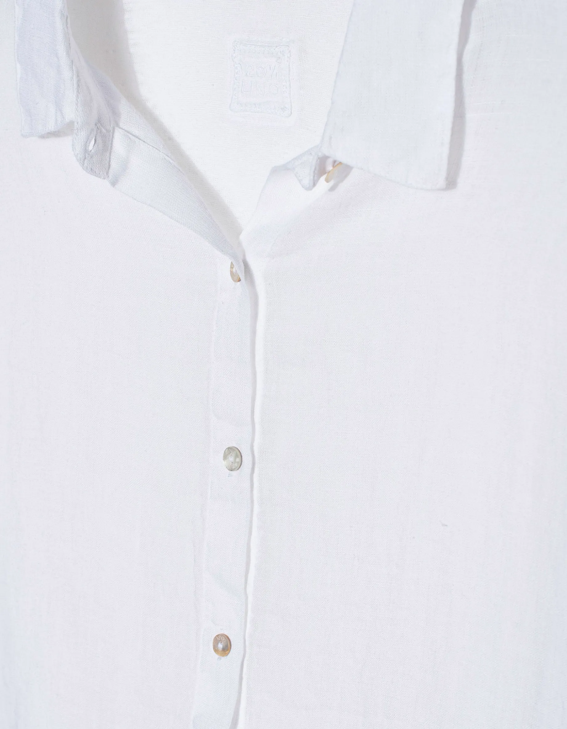 Oversize Leinen-Kurzarm-Bluse