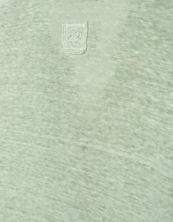 Oversize Leinen-Kurzarm-Bluse