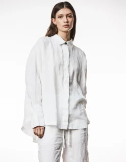 Oversize Leinen-Mix Hemd