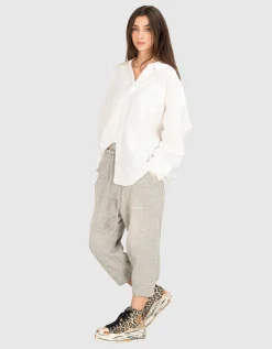 Oversize Leinen-Mix Hemd