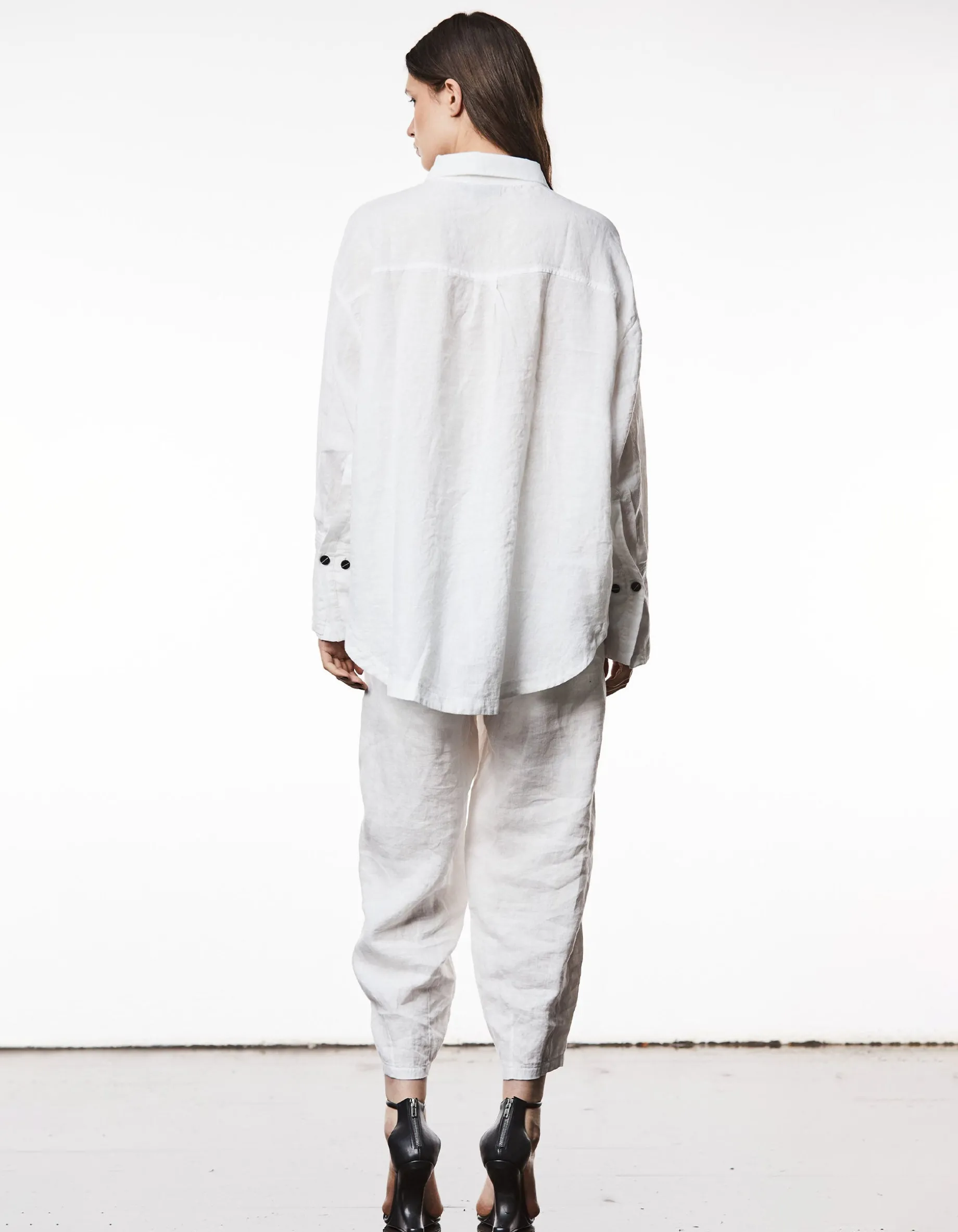 Oversize Leinen-Mix Hemd