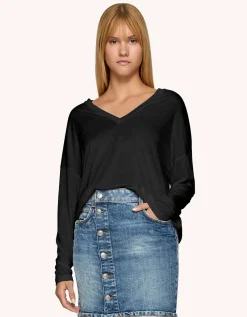 Oversize Longsleeve mit Seidenanteil