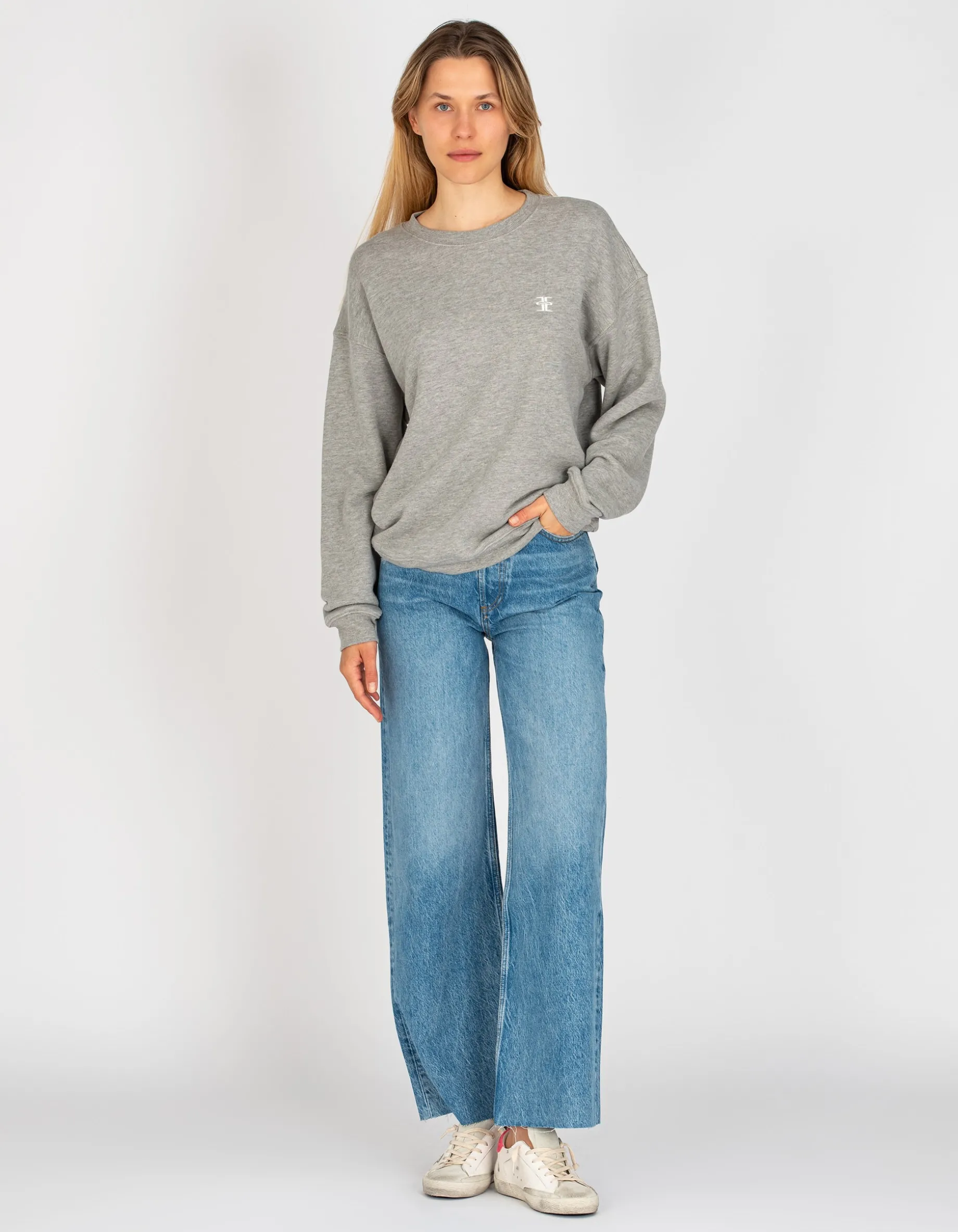 Oversize Sweatshirt mit Labelstickerei