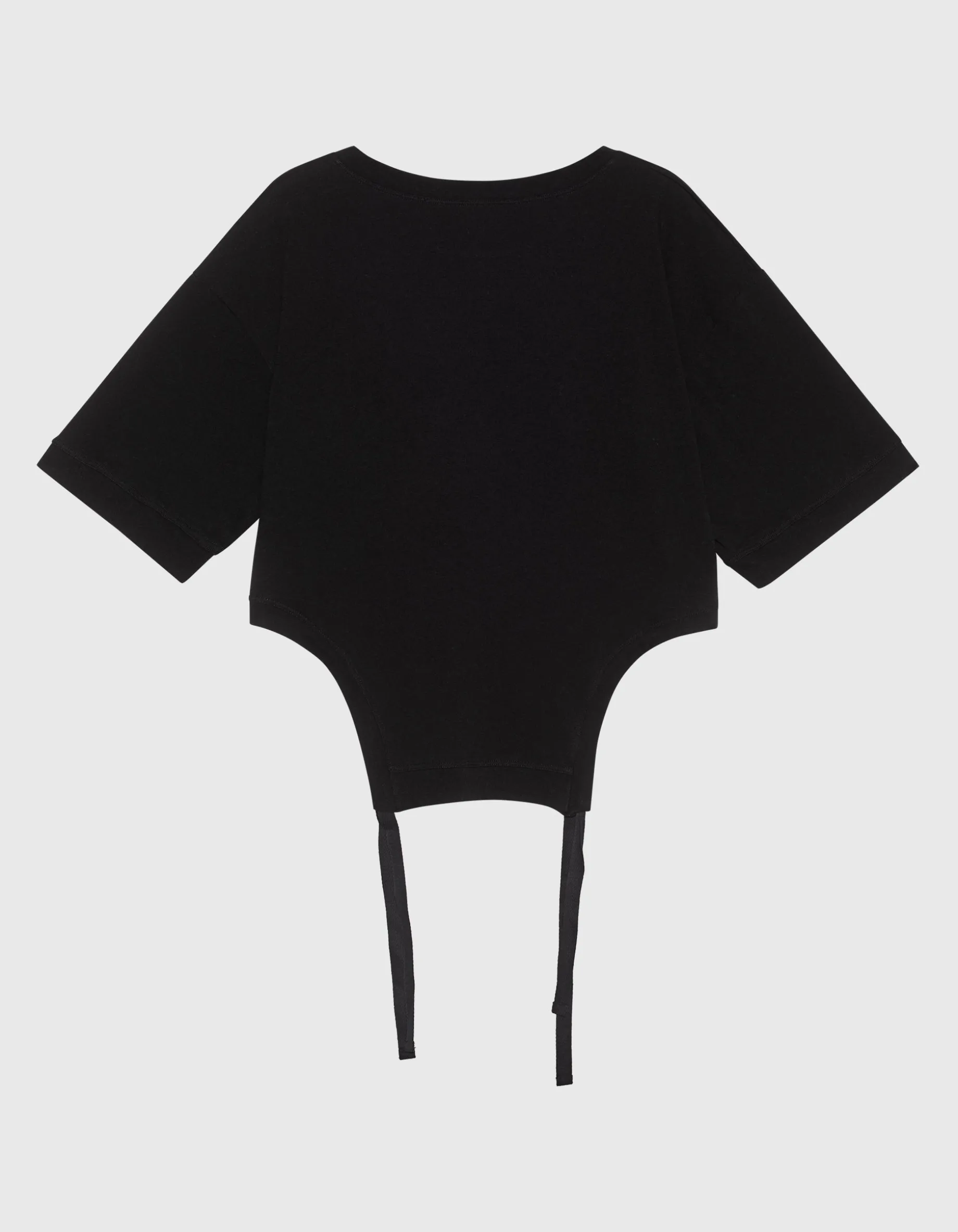 Oversize T-Shirt mit Binde-Details und dekorative Stickerei
