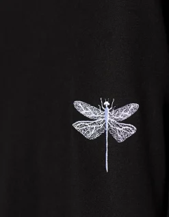 Oversize T-Shirt mit Binde-Details und dekorative Stickerei