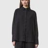 Oversized Leinen-Mix Hemd