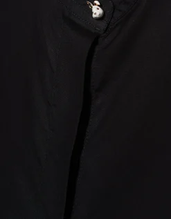 Oversize-Material Mix Crop Bluse mit dekorativem Knopf und Binde-Detail