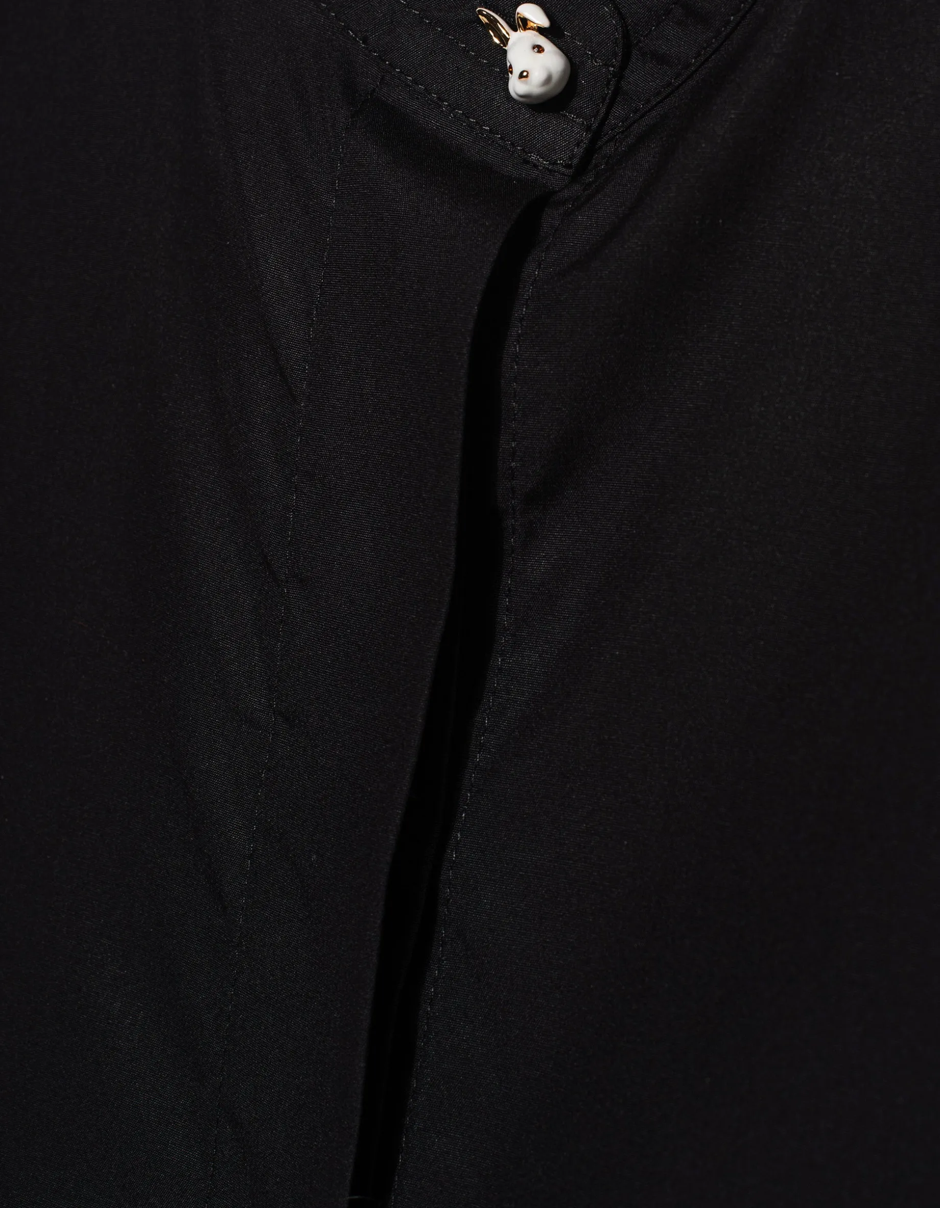 Oversize-Material Mix Crop Bluse mit dekorativem Knopf und Binde-Detail