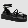 Plateau-Leder-Sandalen