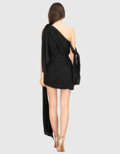Plissee-Mini-Kleid mit Binde-Details