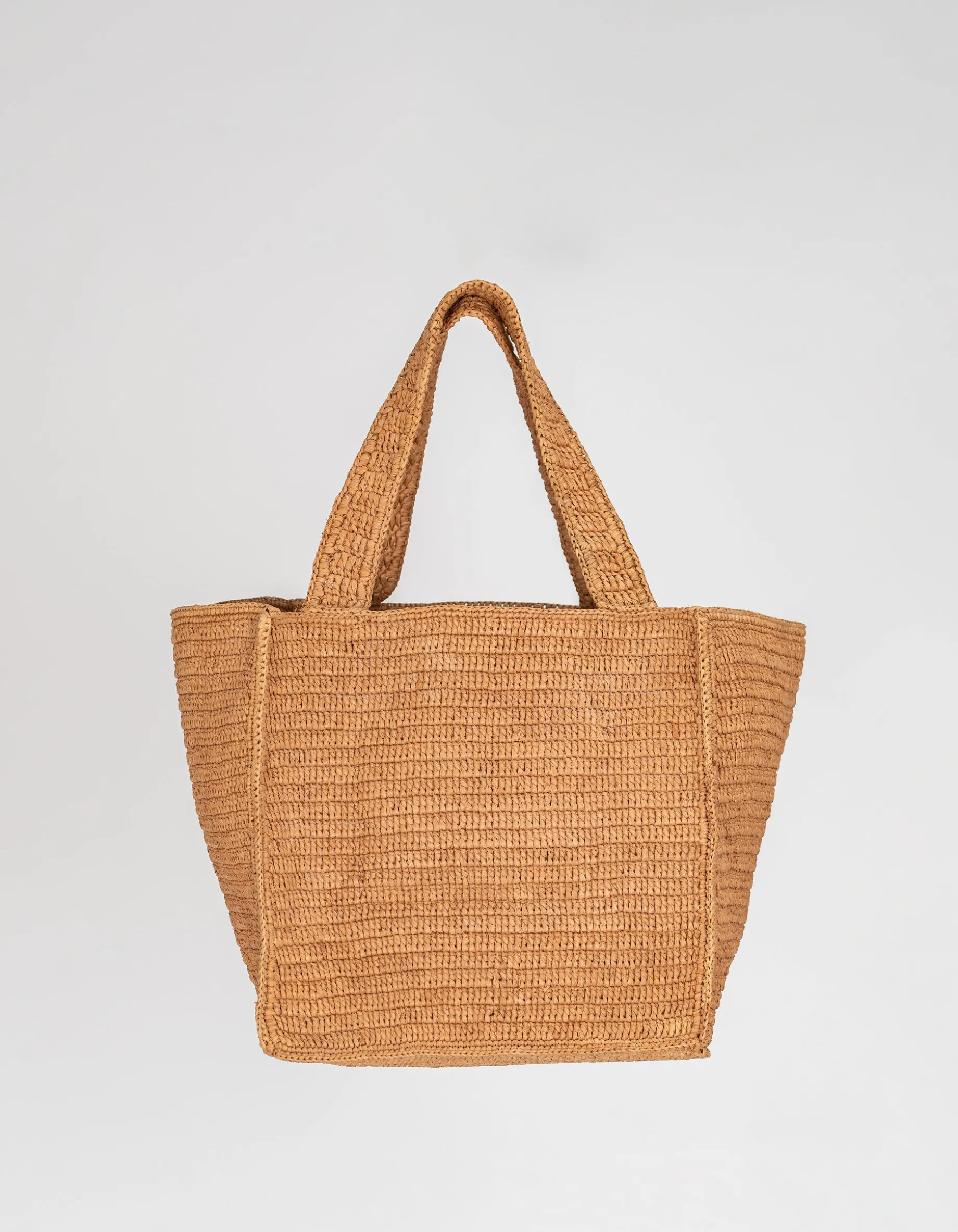 Raffia Tote mit Palmen-Stickerei