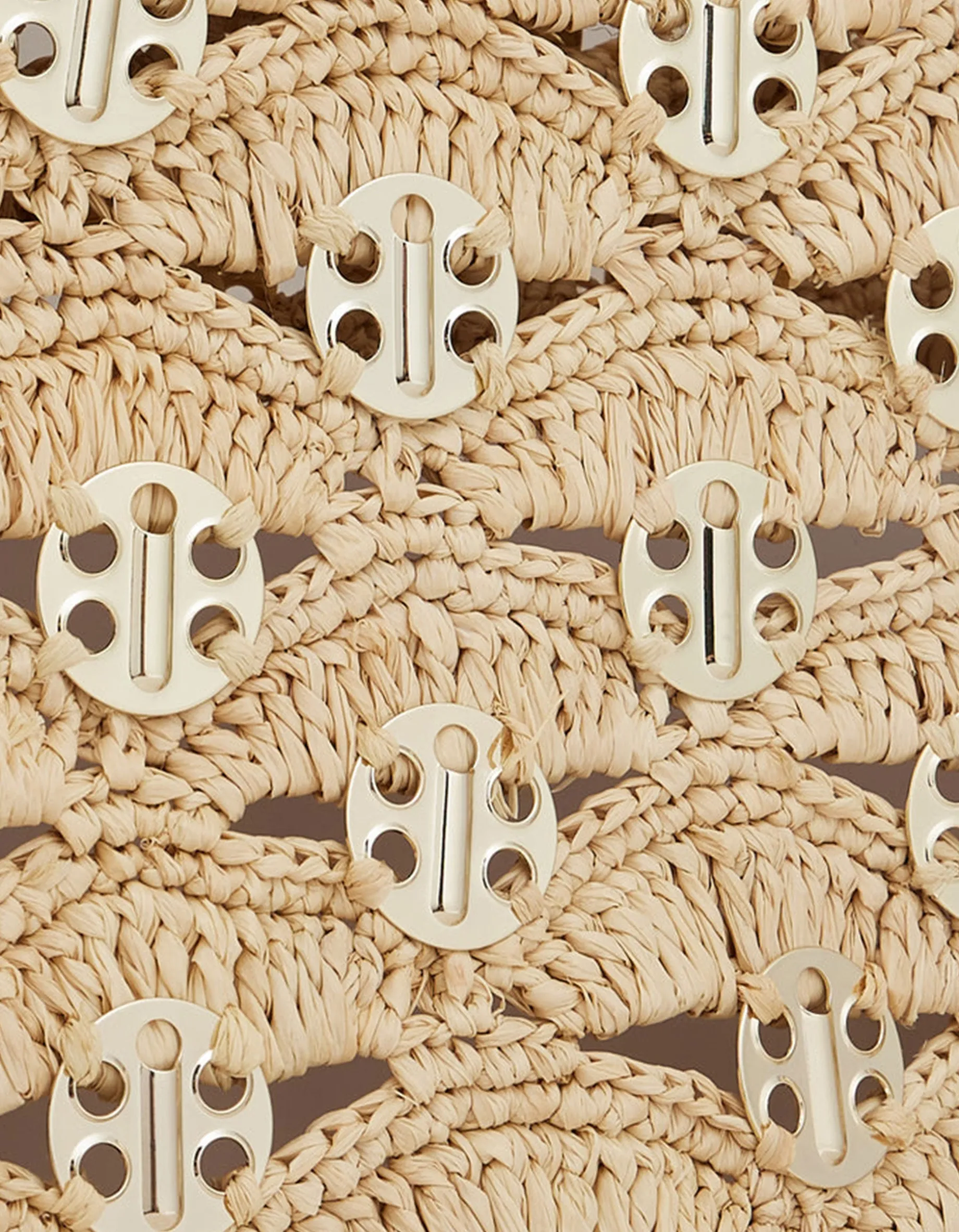 Raffia Tote-Bag 1969 mit Leder- und Metall-Details