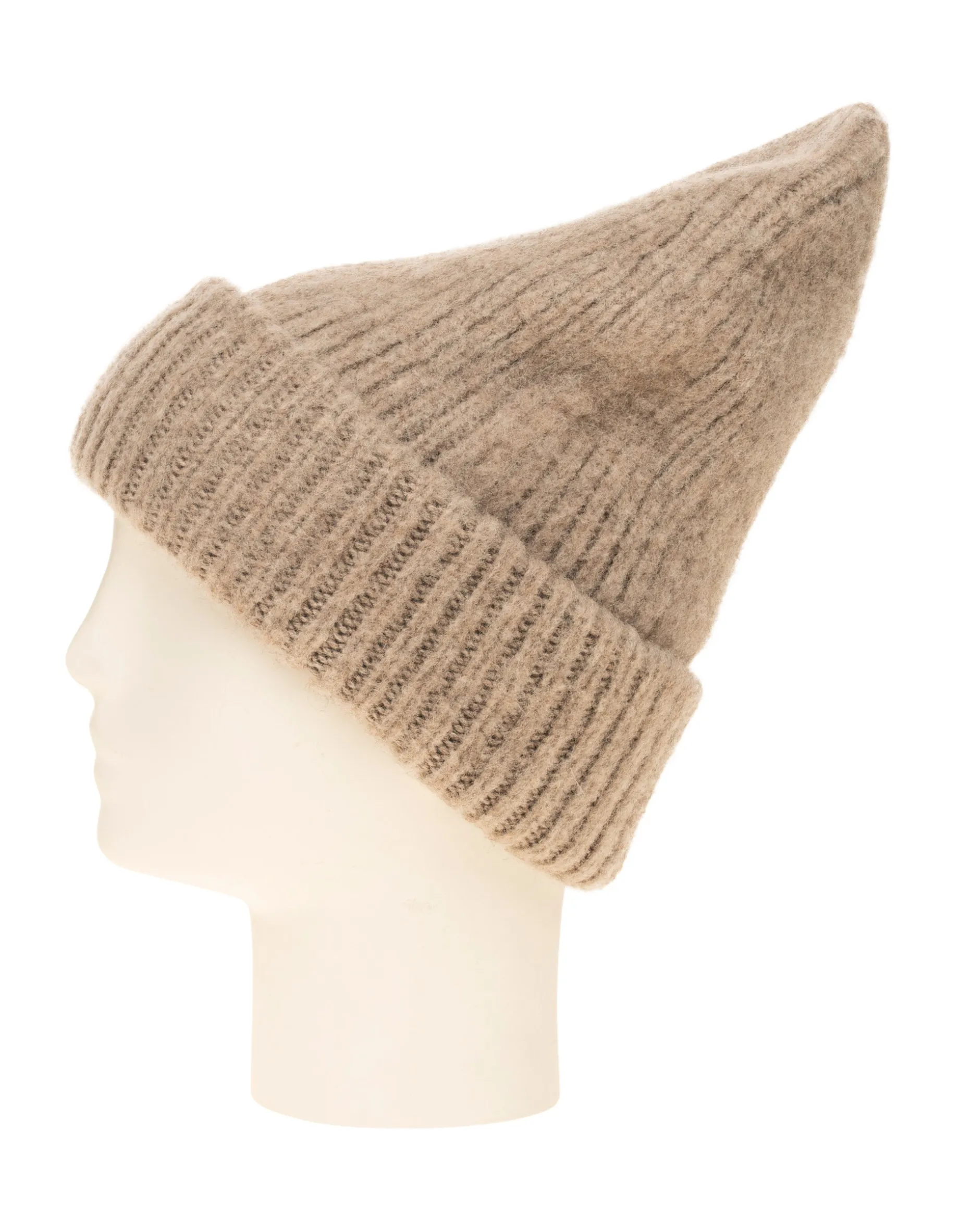 Rippstrick Kaschmir-Beanie