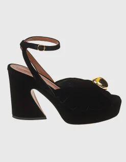Samt-Heels Gleam mit dekorativer Metall-Verzierung