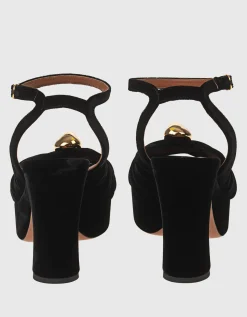 Samt-Heels Gleam mit dekorativer Metall-Verzierung
