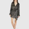 Samt-Kleid in Wickeloptik