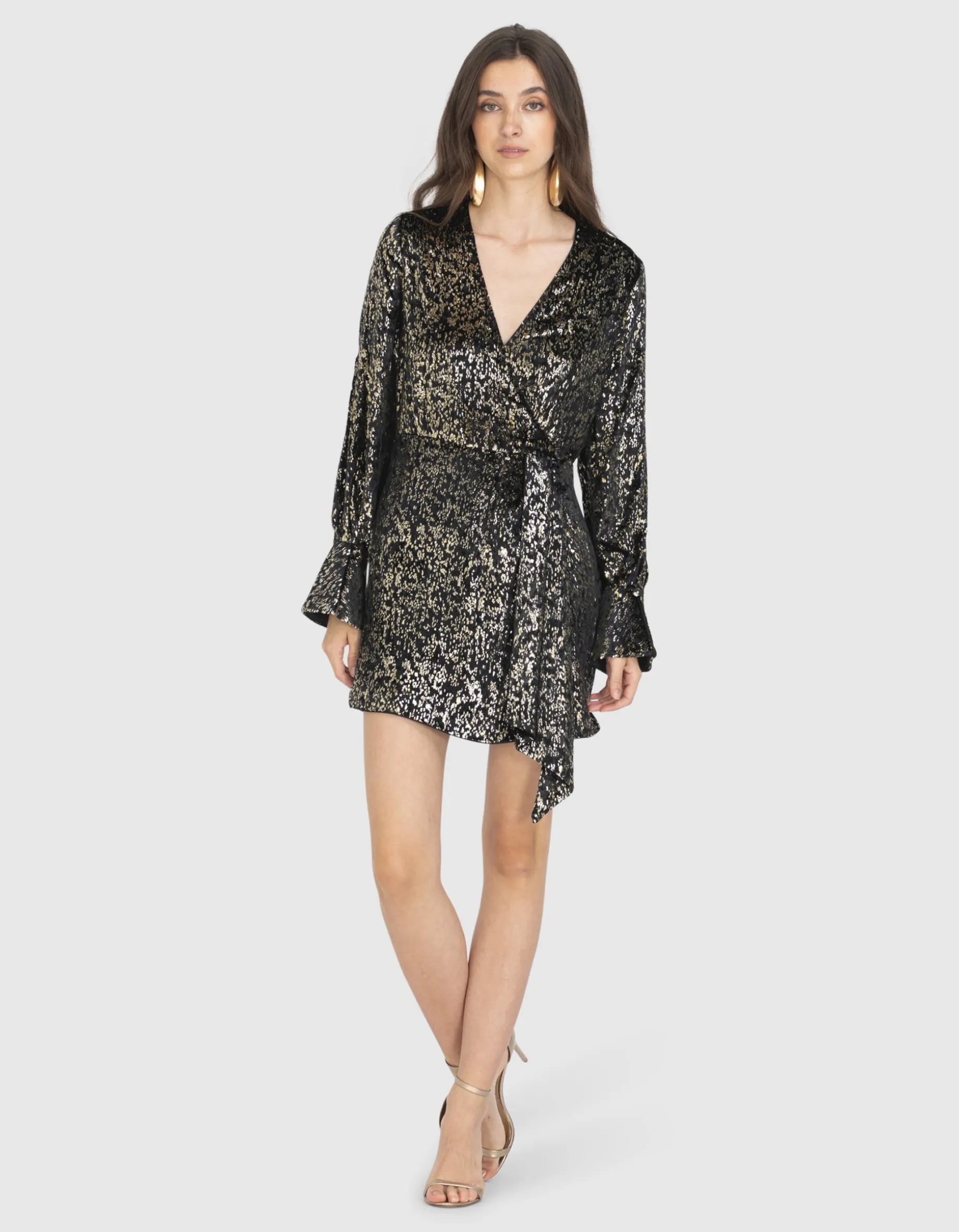 Samt-Kleid in Wickeloptik