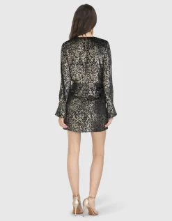 Samt-Kleid in Wickeloptik