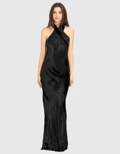 Samt-Kleid mit Binde-Detail