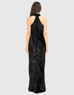 Samt-Kleid mit Binde-Detail