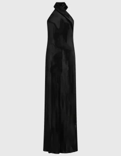 Samt-Kleid mit Binde-Detail