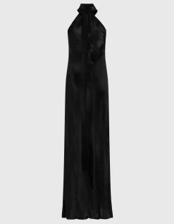 Samt-Kleid mit Binde-Detail