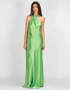 Satin-Neckholder Kleid