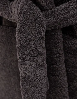 Schafleder-Shearling Mantel mit Bindegürtel