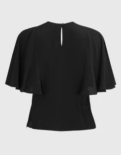 Seiden Bluse mit Flügel-Ärmeln