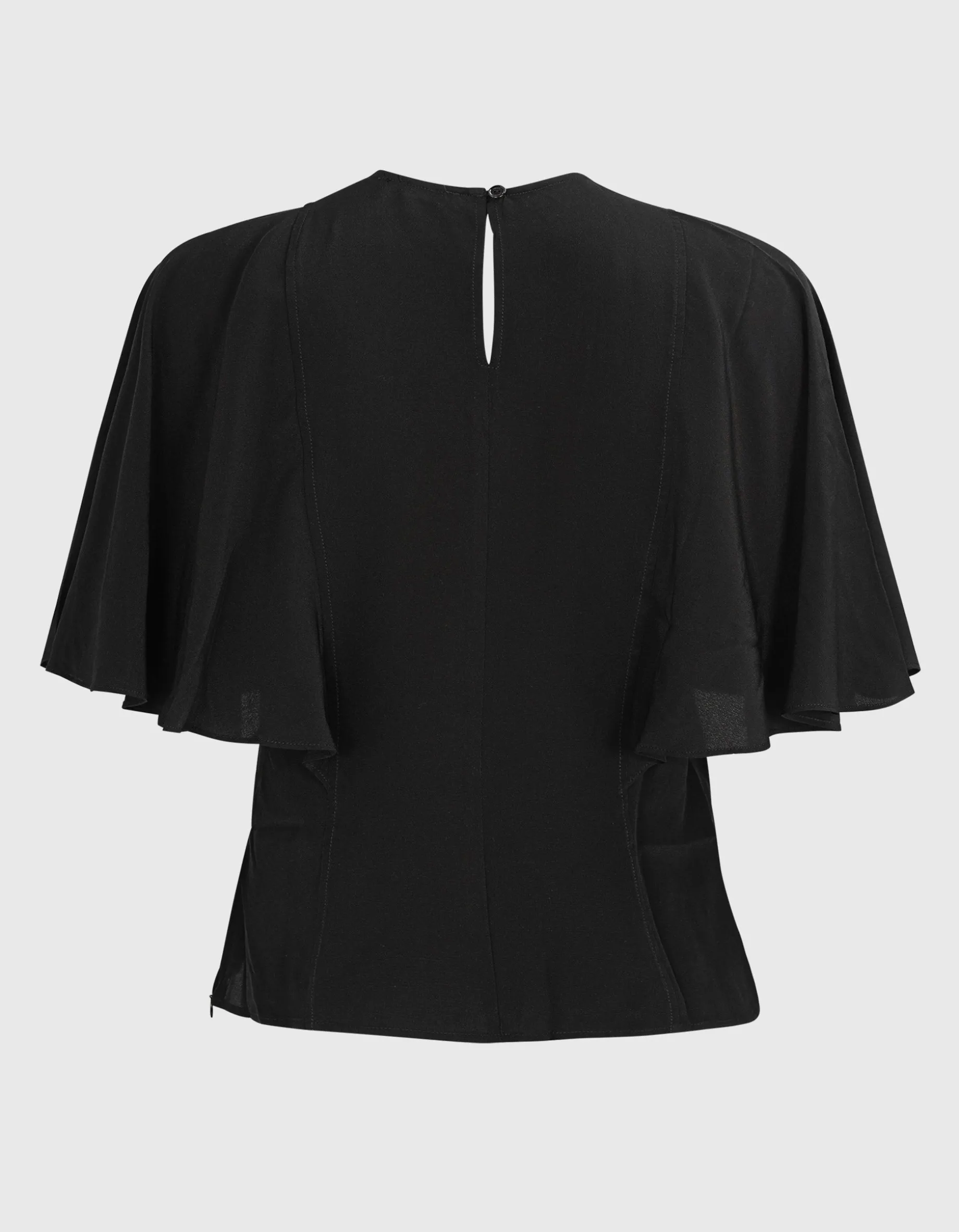 Seiden Bluse mit Flügel-Ärmeln