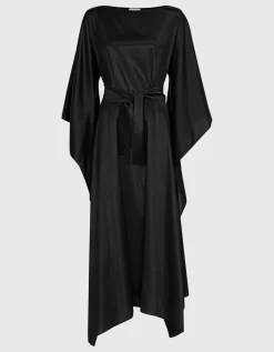 Seiden Kaftankleid mit Bindegürtel