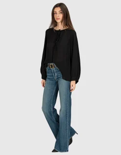 Seiden-Bluse Acadia mit Bindedetail