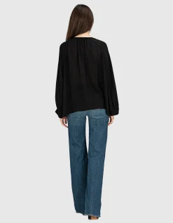 Seiden-Bluse Acadia mit Bindedetail