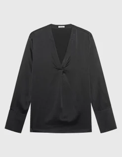 Seiden-Bluse Kihara mit V-Ausschnitt