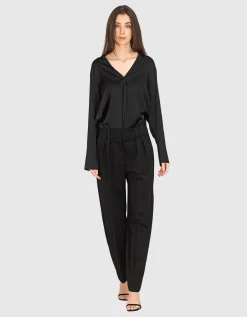 Seiden-Bluse Kihara mit V-Ausschnitt
