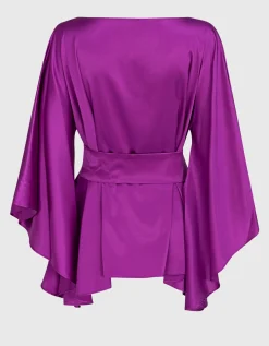 Seiden-Bluse mit Bindegürtel