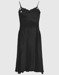 Seiden-Kleid mit bestickten Tüll-Details
