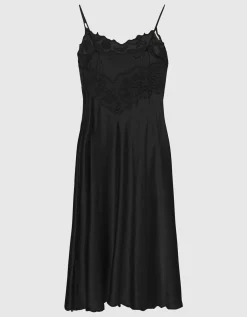 Seiden-Kleid mit bestickten Tüll-Details