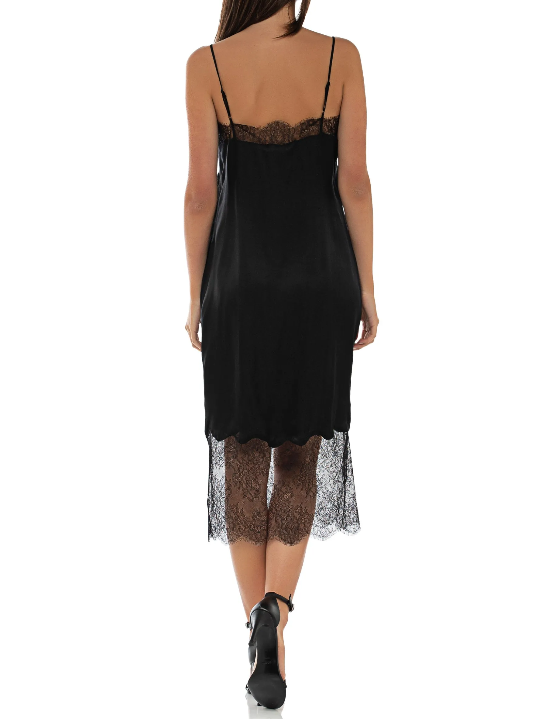 Seiden-Mix Kleid Amelie mit Spitze