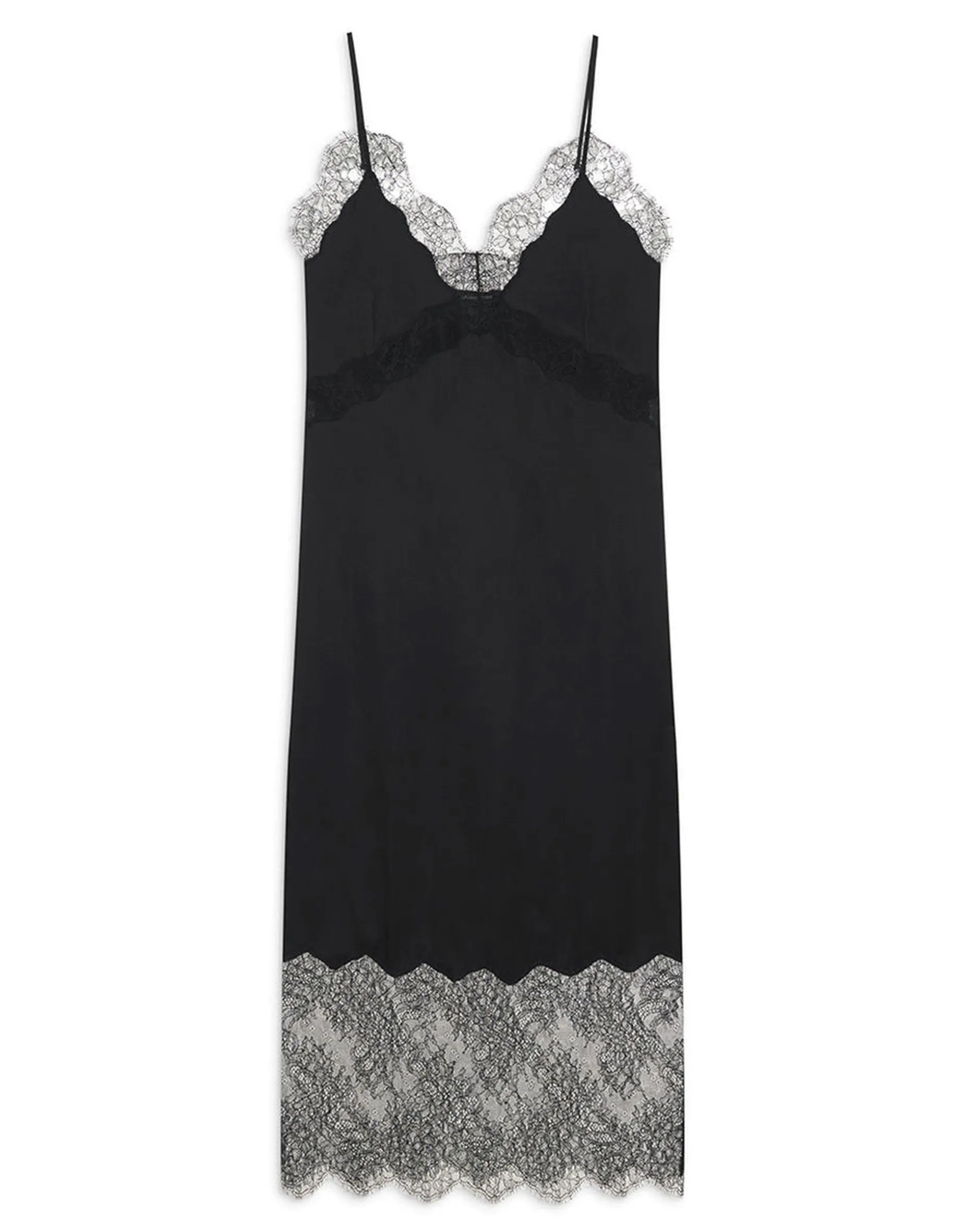 Seiden-Mix Kleid Amelie mit Spitze
