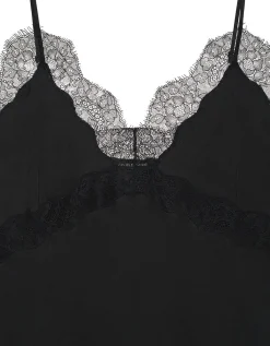 Seiden-Mix Kleid Amelie mit Spitze