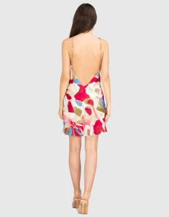 Seiden-Mix Kleid mit Ketten-Trägern