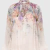 Semi-transparente Bluse Dawning mit Blumen-Print