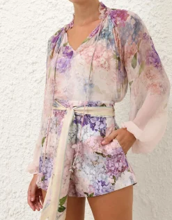 Semi-transparente Bluse Dawning mit Blumen-Print