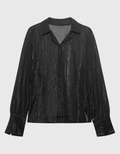 Semi-transparente Bluse Ginalla mit Effektgarn