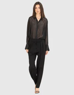 Semi-transparente Bluse Ginalla mit Effektgarn