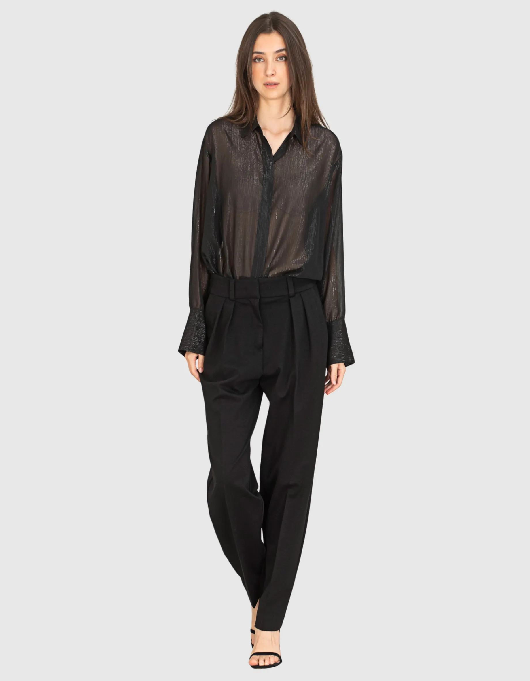 Semi-transparente Bluse Ginalla mit Effektgarn