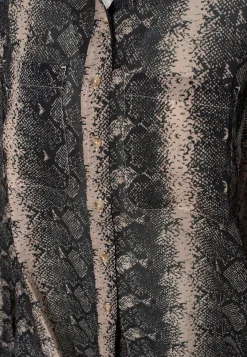 Semi-Transparente Bluse im Animal-Print
