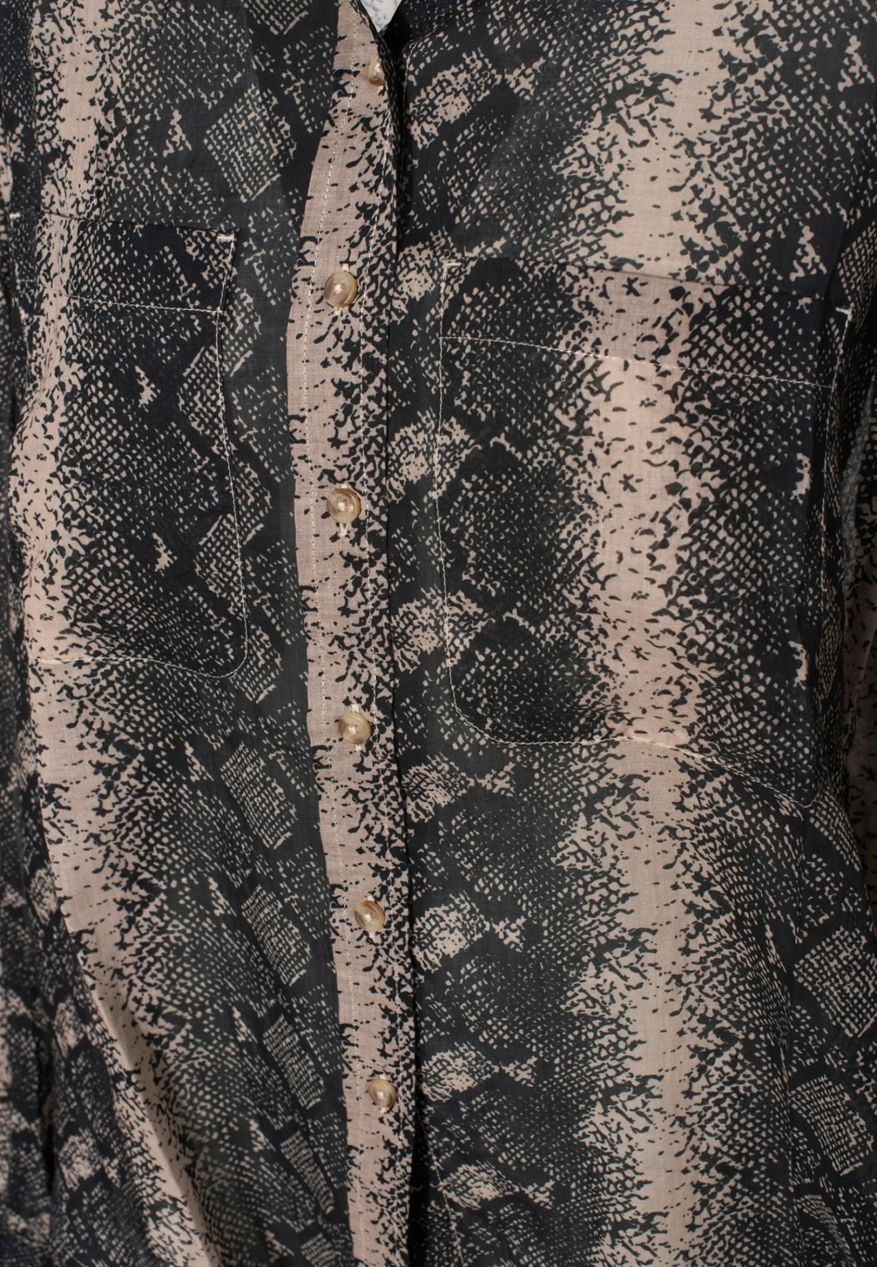 Semi-Transparente Bluse im Animal-Print