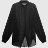 Semi-transparente Oversize-Bluse mit Seidenanteil